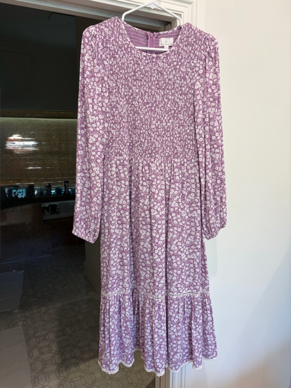 Lost + Wander Lavender Floral Smocked Midi Dress